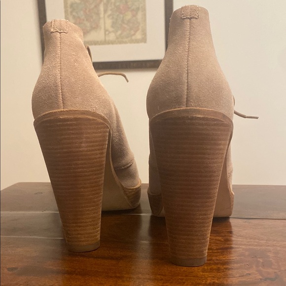 Taupe Suede Women's Ankle Boots - Picture 3 of 12